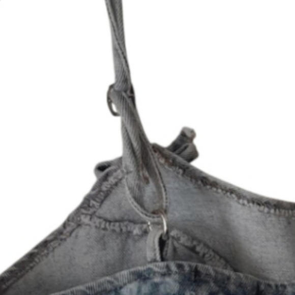 Nasty Gal Bow Leopard Spot Denim Cropped Top - Picture 6 of 11